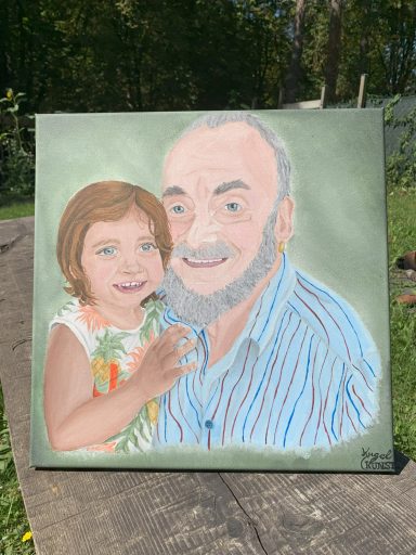 Portrait Opa mit Enkelin